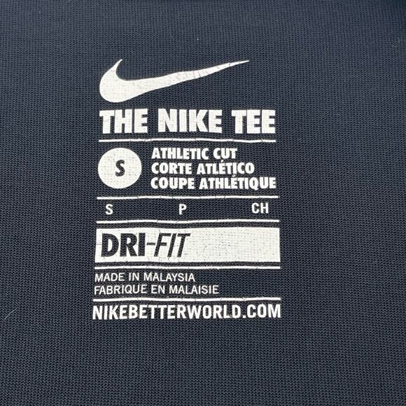Nike S Detroit Tigers Crewneck Black T Shirt Athletic Cut Dri-Fit MLB Baseball - Picture 5 of 5